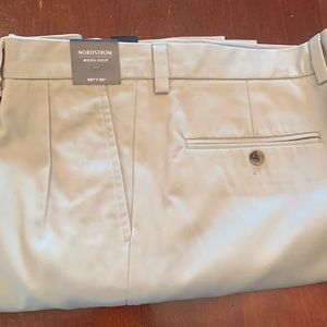 NWT- Nordstrom khaki pleated pants. Size 36 X 30.